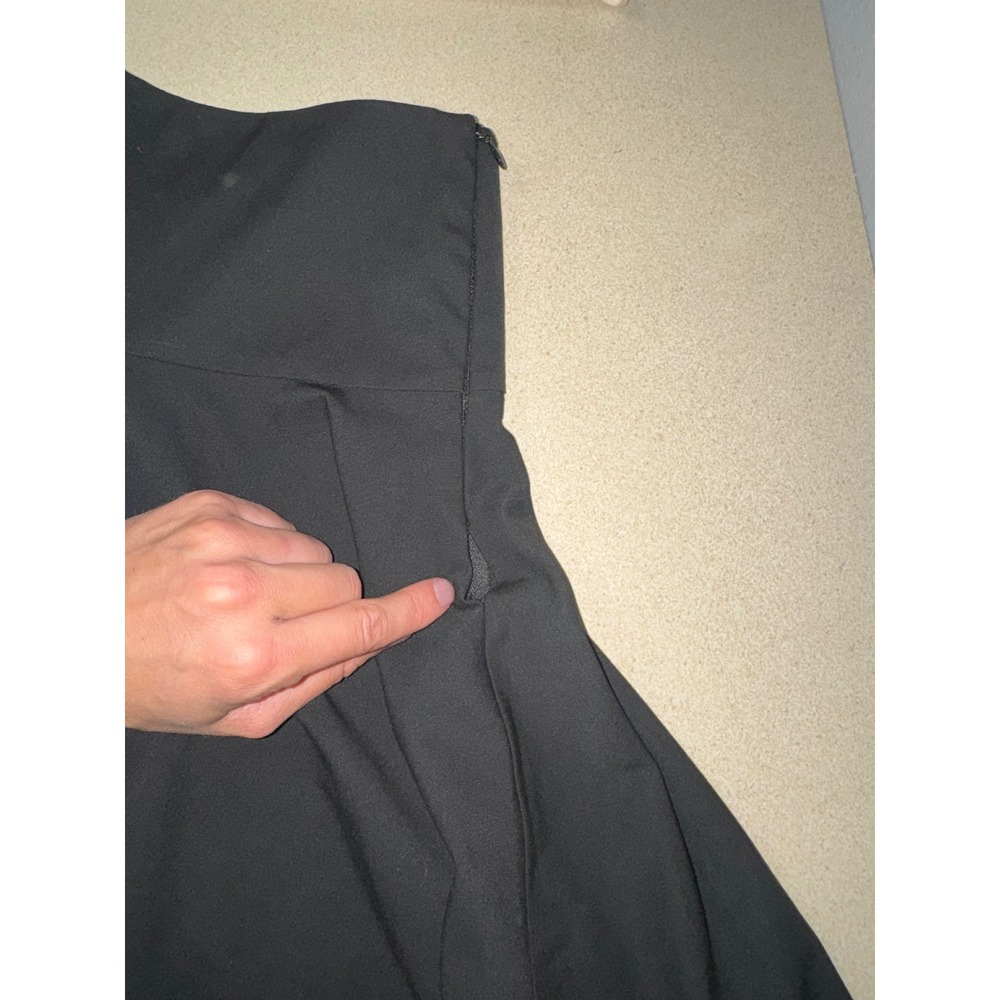 Trina Turk Los Angeles Black Flared A-Line Skirt Side Zip Size 8 - Picture 5 of 5